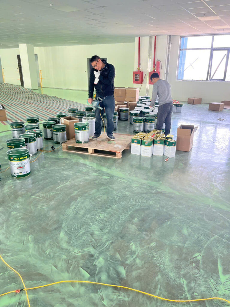 thi công sàn epoxy